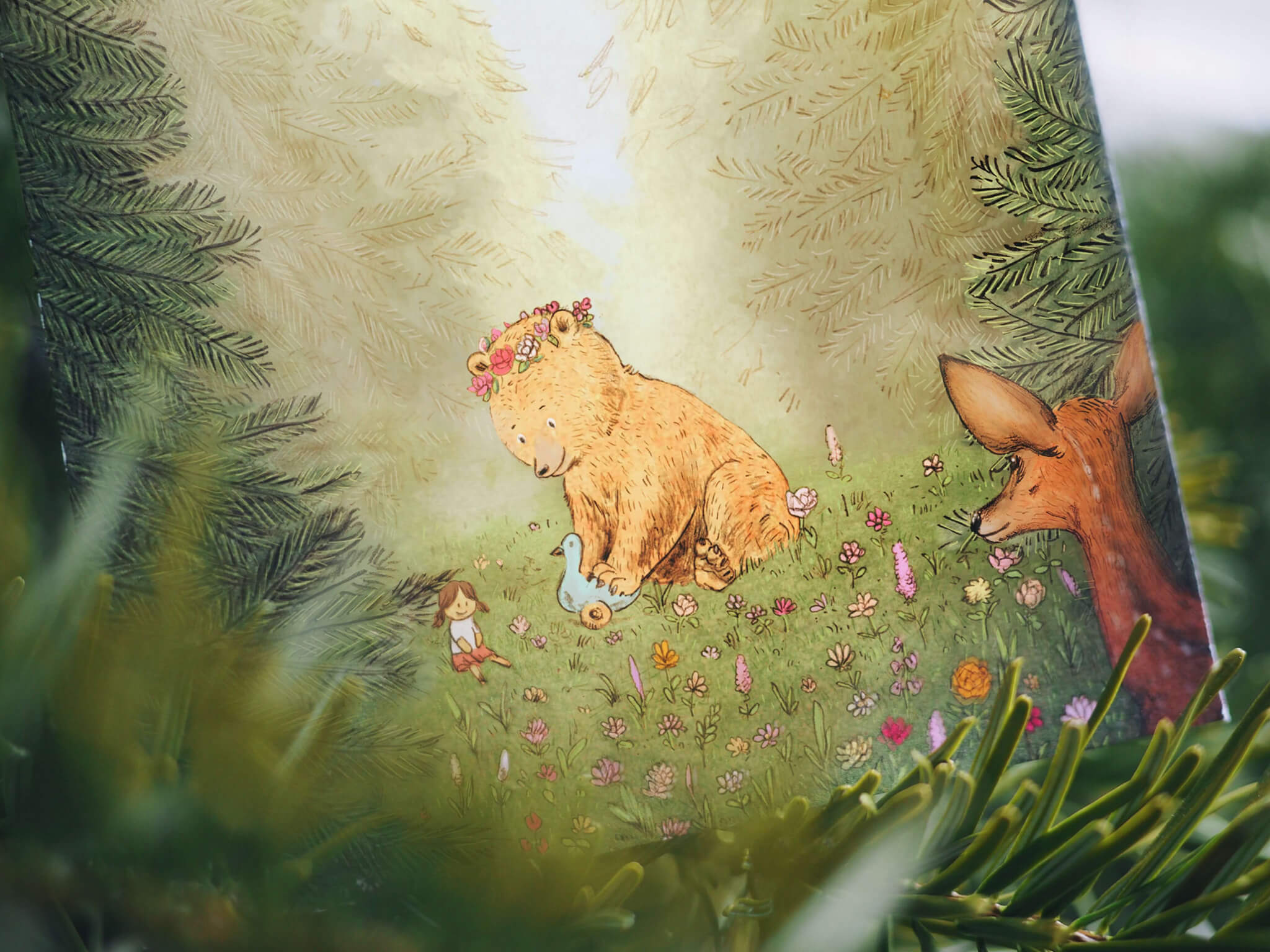Bonnie Birth Announcement Card Illustration